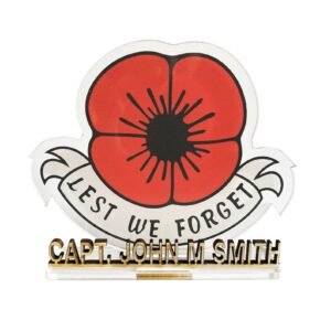 Lest We Forget Poppy, Laser Cut, Remembrance Sunday, Armistice Day, Anzac Day, War Heroes Soldiers Armed Forces, Acrylic Decorations