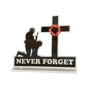 Soldier and cross, Laser Cut, Lest we forget Poppy Remembrance, Acrylic Home Decoration