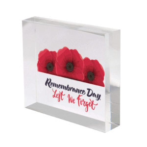 Remembrance Day Poppies Acrylic Block