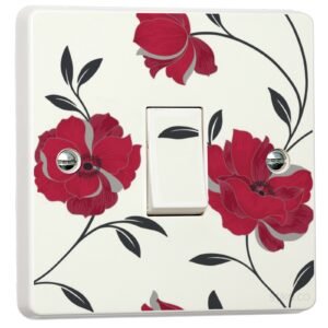 Floral Wallpaper Light Switch Cover Sticker – Peel & Stick Vinyl Home Decor