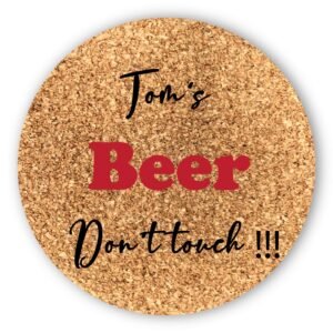stika.co Set of 2 Personalised Beer Cork Coasters, Christmas Gifts