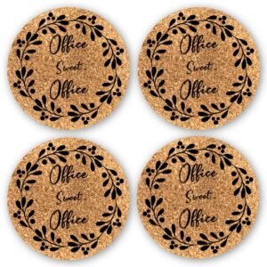 Set of 4 OFFICE WREATH Cork Coasters, Home decor, Christmas, Holiday, Secret Santa Gift, Housewarming gift, Housewares, Kitchenware
