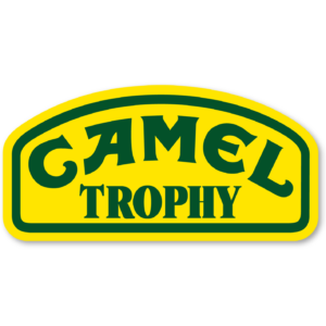 Pack of 2, Camel Trophy Design, 480x235mm, White Self-adhesive Vinyl Car sticker