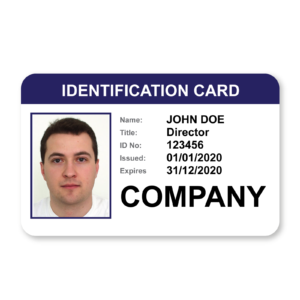 Personalised ID Plastic Cards - Template 1