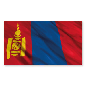Mongolian Flag, 500x280mm, White Self-adhesive Vinyl