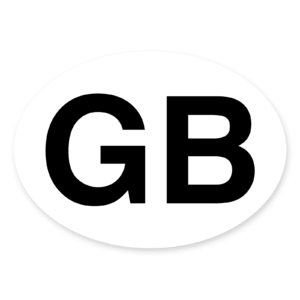 Road Legal GB United Kingdom Symbol Car REFLECTIVE Vinyl Sticker Decal for European Roads - GB Oval sticker