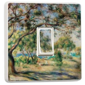 Pack of 2 Bois de la Chaise Art Design for Single Light Switch Cover Vinyl Sticker