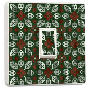 Pack of 2 Christmas Scandi Print Light Switch Sticker Vinyl Cover Skin