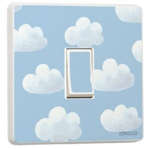 Cloud Pattern Light Switch Cover Stickers – Set of 2 Vinyl Stickers for Bedrooms or Kids’ Rooms