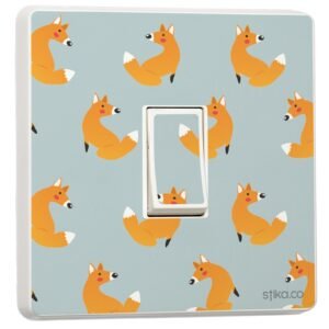 Fox Pattern Vinyl Light Switch Cover Stickers – Set of 2 for Kids’ Rooms or Nurseries