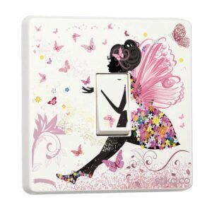 Fairy Pink Princess Design for Single Light Switch Cover