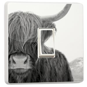 Pack of 2 Highland Cow Light Switch Vinyl Stickers – Single Switch Covers