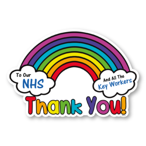 Thank you NHS and all the key workers Sticker, Self-adhesive vinyl, Car, Van, Door, Wall, Outside of Window Sign