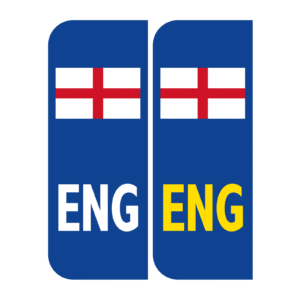 ENG Number plate with England flag, Self-adhesive Vinyl Sticker, post-Brexit signs