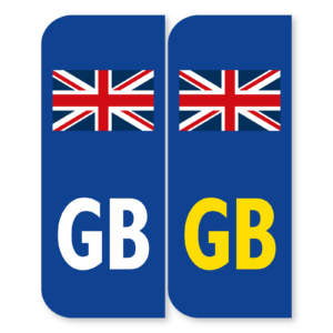 GB Number plate with united Kingdom flag, Self-adhesive Vinyl Sticker, post-Brexit signs