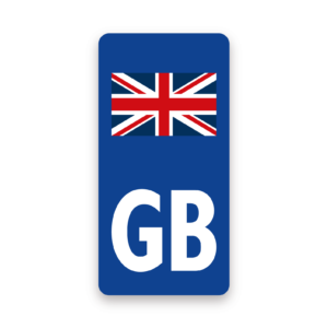 GB UK motorcycle design - Pack of 2 - Motorcycle Number plate with united Kingdom flag, Self-adhesive Vinyl Sticker, post-Brexit signs