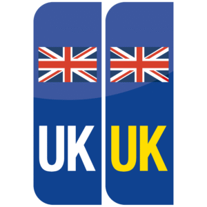 UK Number plate with united Kingdom flag, Self-adhesive Vinyl Sticker