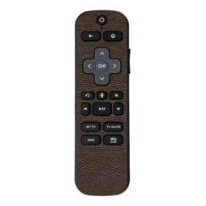 Brown Leather, Textured Vinyl sticker for NOW TV Smart Remote with Voice controller