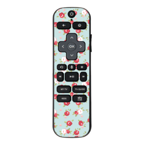 Teal with Roses Shabby Chic Design, Vinyl sticker for NOW TV Smart Remote with Voice controller