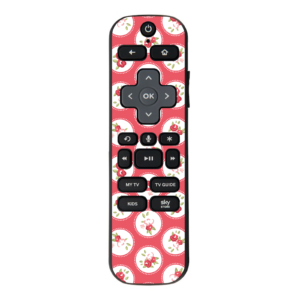 Red Roses Shabby Chic Design, Vinyl sticker for NOW TV Smart Remote with Voice controller