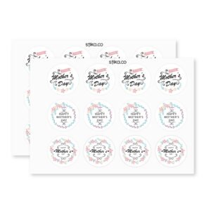 Mother’s Day Stickers – Set of 24 Floral Paper Labels for Cards, Gifts & Crafts