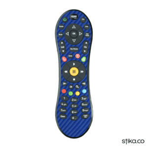 Blue Carbon Fibre textured sticker for Virgin Media TiVo V6 Remote controller