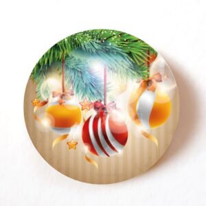 Christmas Decorations Paper Stickers - 40mm Paper Labels - Pack of 24