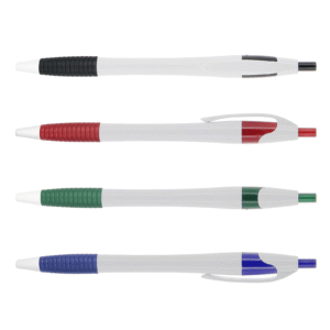 Retractable Curved Grip Pen, Custom printed personalised pens