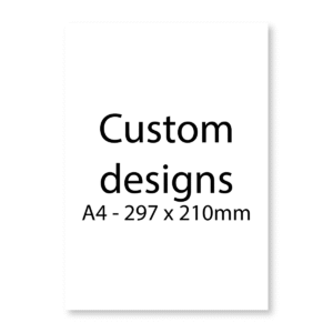 Custom Stickers - A4 297x210mm - printed on White Self-adhesive vinyl