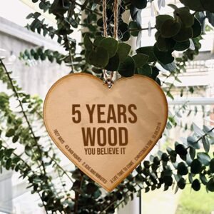 5th Anniversary Personalised Wooden Heart, Laser Cut, Anniversary present, Birthday gift