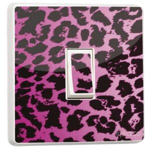 Pink Leopard Print Pattern Light Switch Sticker vinyl cover skin