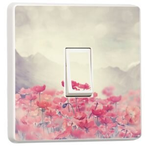 Poppy Flowers Vinyl Light Switch Cover Sticker – Peel & Stick Decorative Skin for Any Room