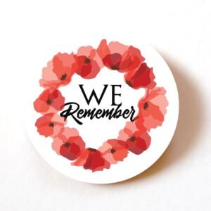Lest We Forget Poppy Wreath - Remembrance day labels - Pack of 24, 72 or 240