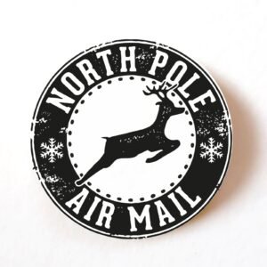 Vintage Reindeer Stamp Christmas Stickers – Festive Holiday Labels for Cards & Parcels