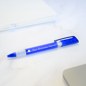 Personalised Transparent Plastic Barrel Pen – Customisable Promotional Pen with Logo & Text Printing, Ideal for Events & Giveaways